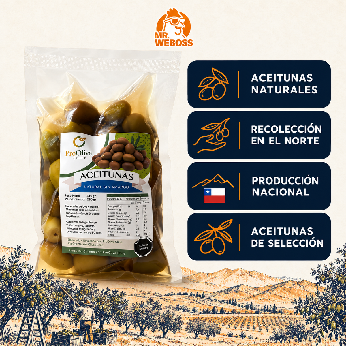 Pack Familiar · 90 huevos + queso + aceitunas