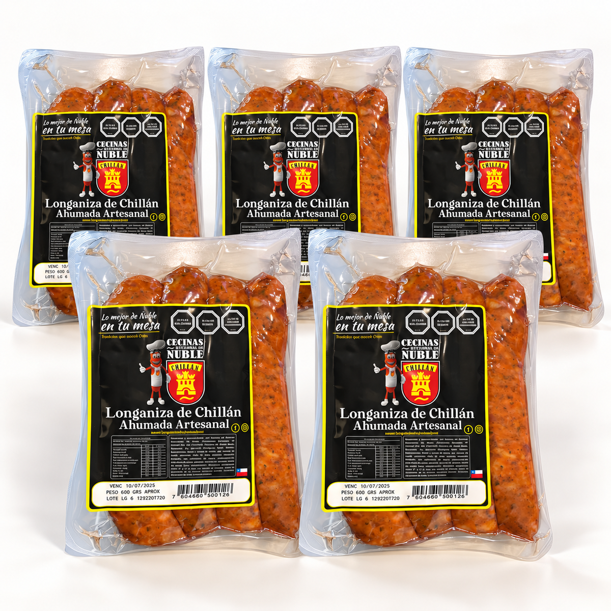 Chorizo Parrillero de Chillán Ahumado (Longaniza)