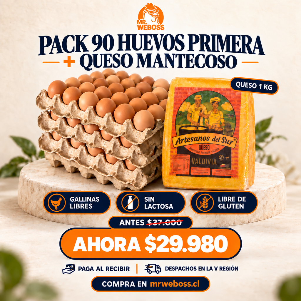 Pack 3 bandejas Primera 90 u + Mantecoso Artesanos del Sur 1 kg