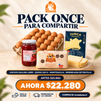 Pack Once · huevos + queso + mermelada + mantequilla