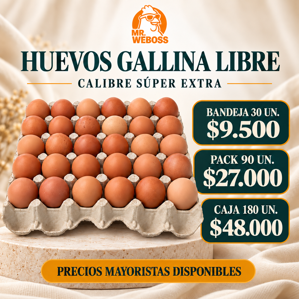 Huevos de Gallina Libre · Calibre Súper Extra