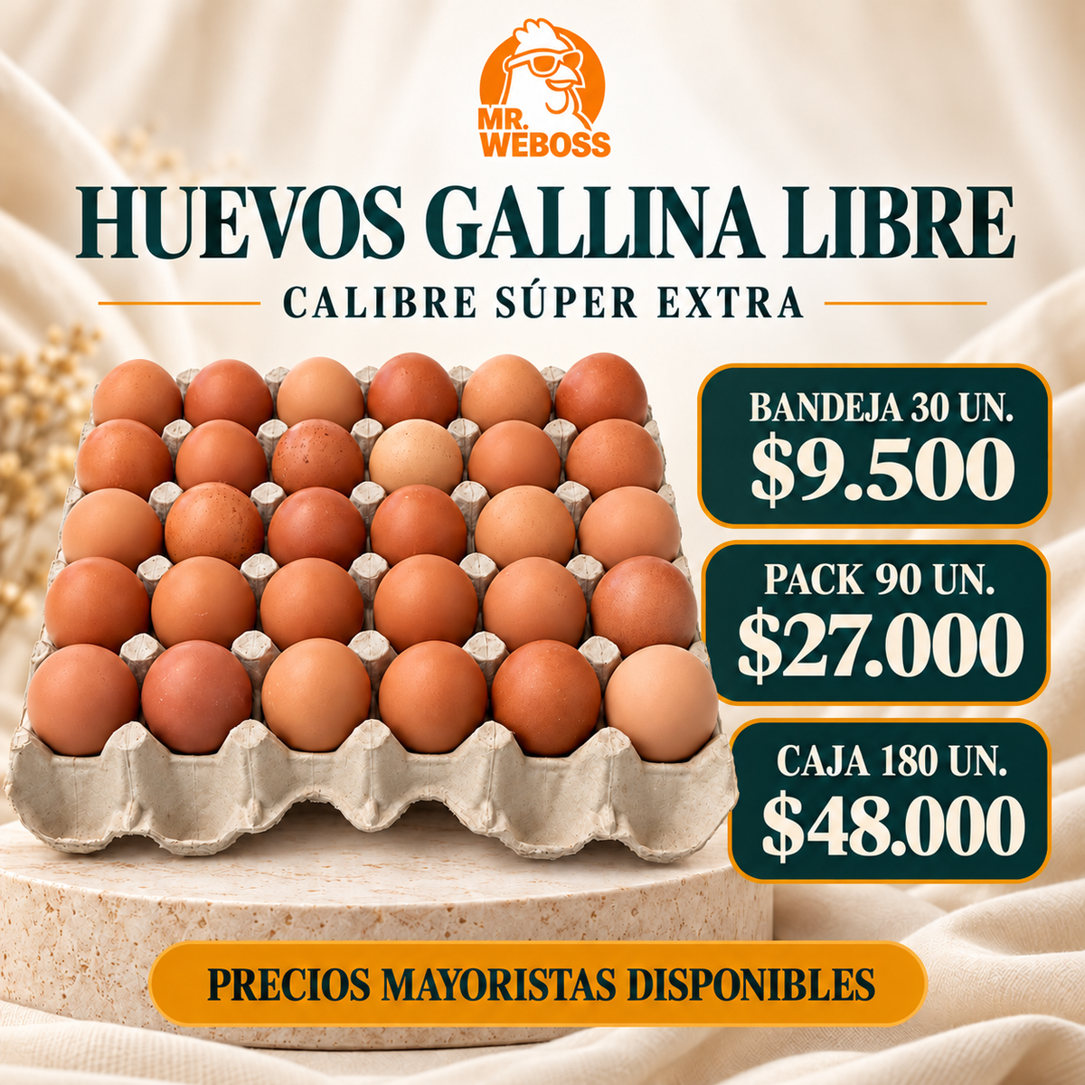 Huevos de Gallina Libre · Calibre Súper Extra