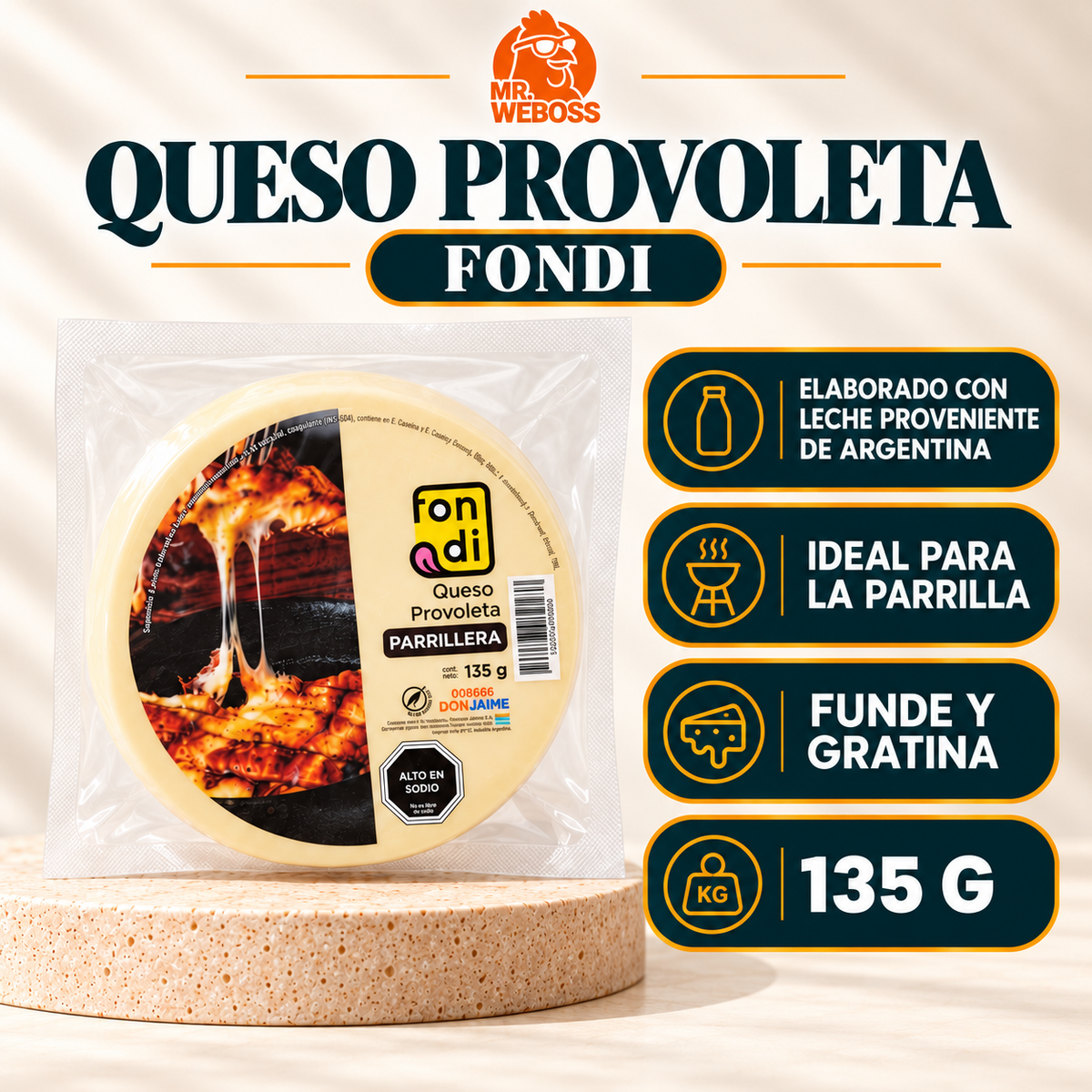 Provoleta Parrillera - Fondiu - 135 g