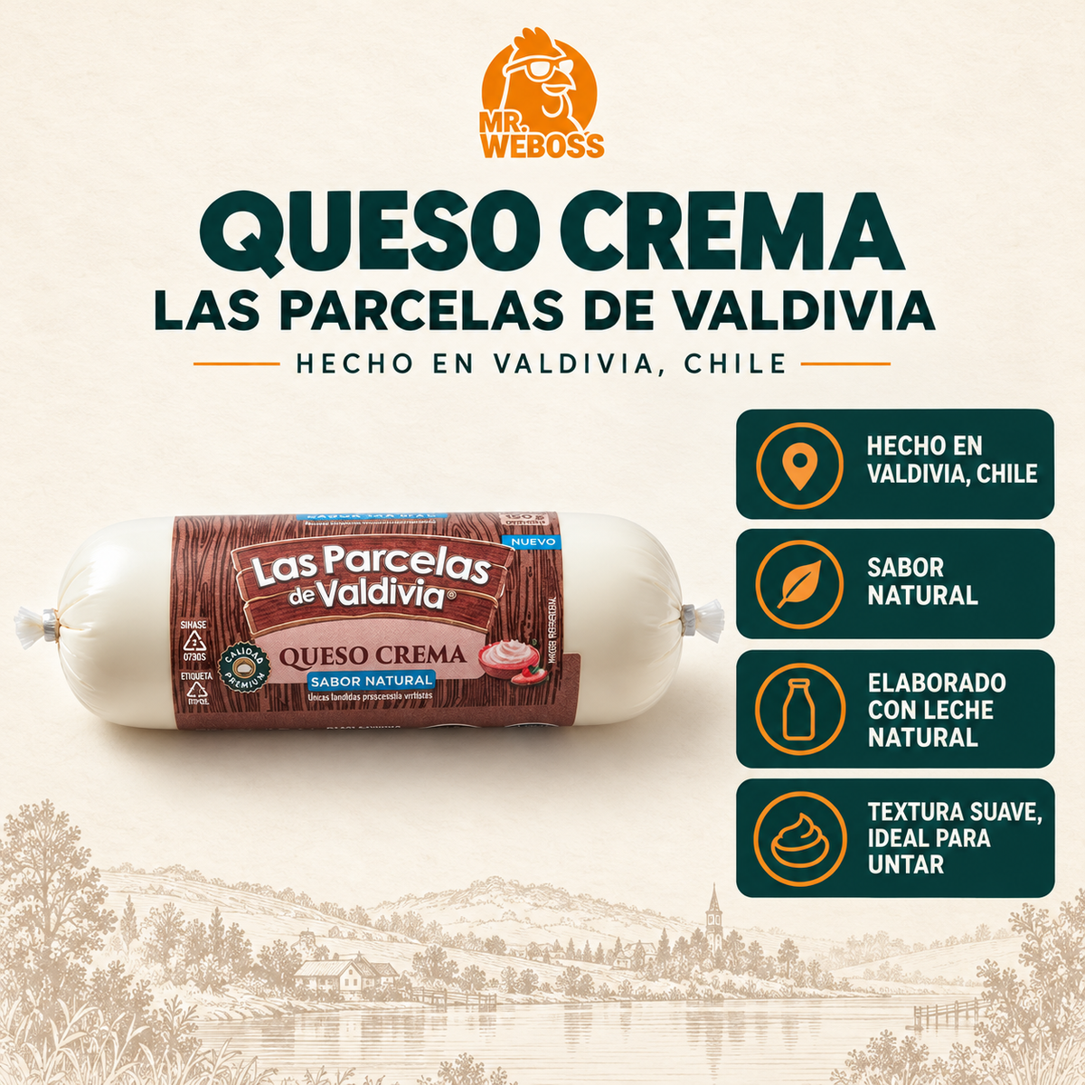 Queso Crema - Las Parcelas de Valdivia - 150 g