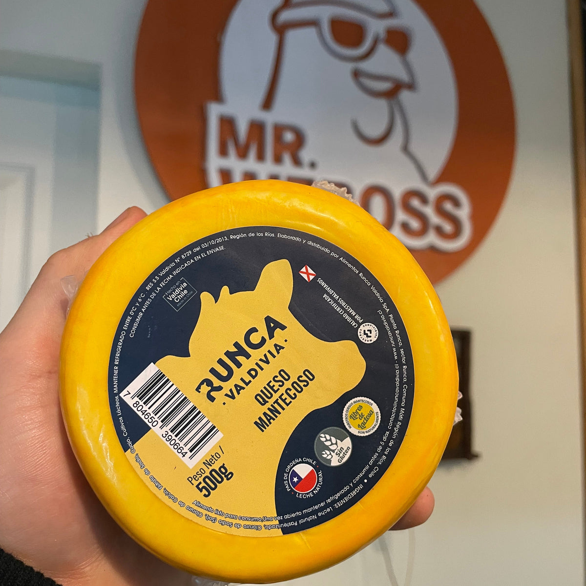 Queso mantecoso Runca Valdivia, rodela de 500 g, sin gluten y libre de lactosa