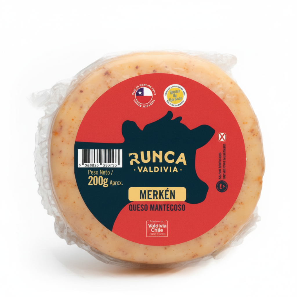 Queso mantecoso Runca Valdivia sabor Merken, pieza de 200 g
