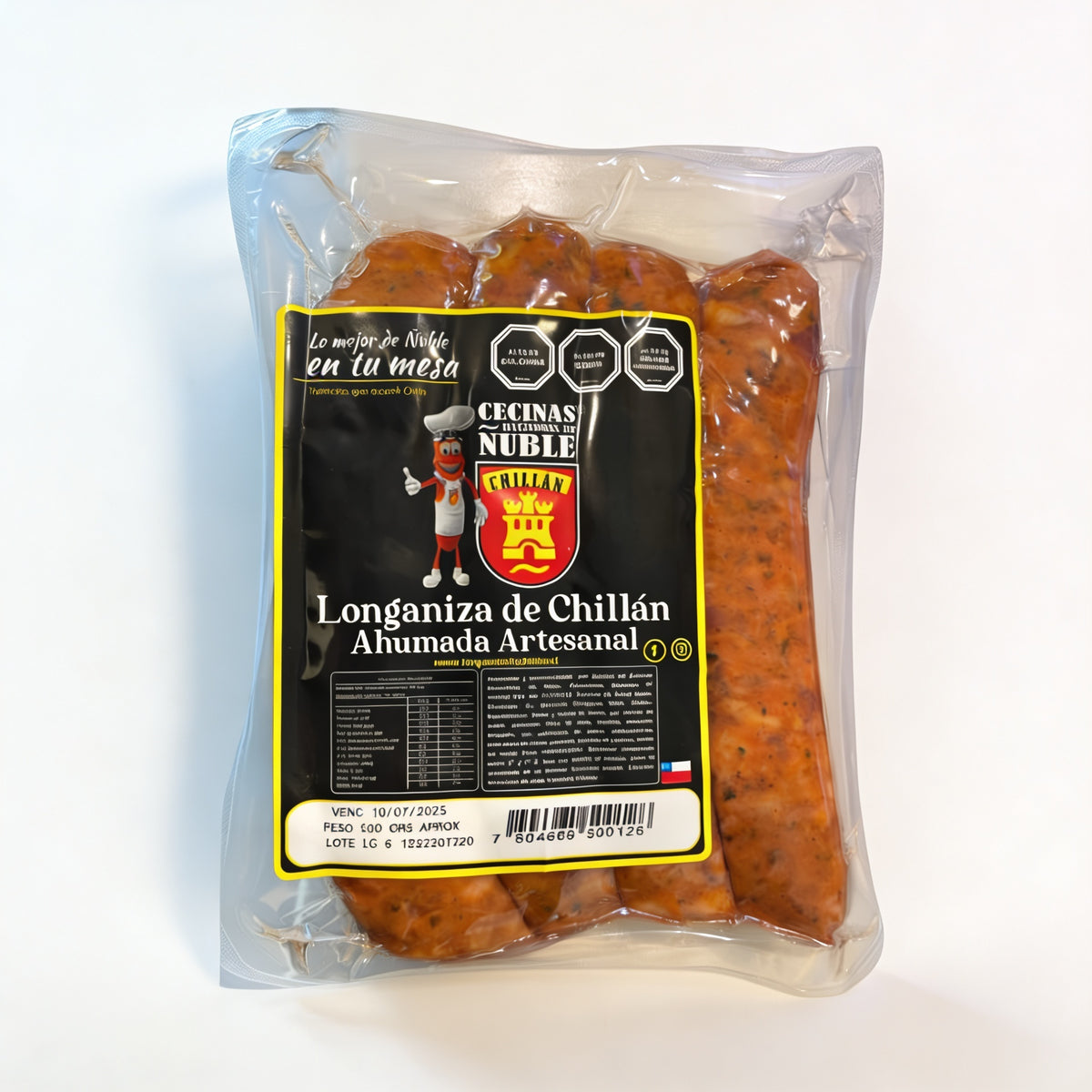 Chorizo Parrillero de Chillán Ahumado (Longaniza)